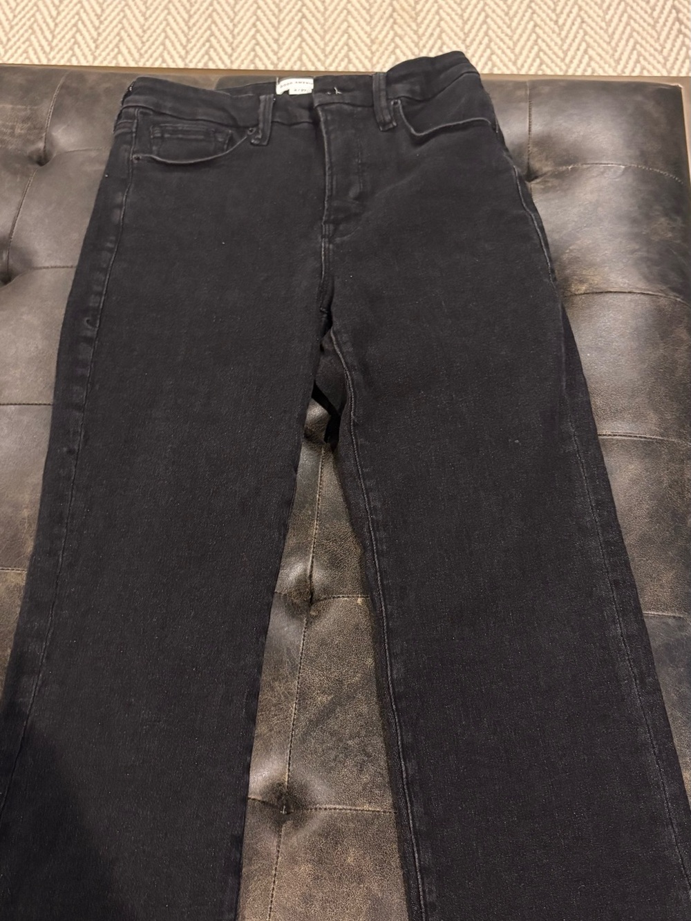 Good American Black Straight High-Rise Jeans